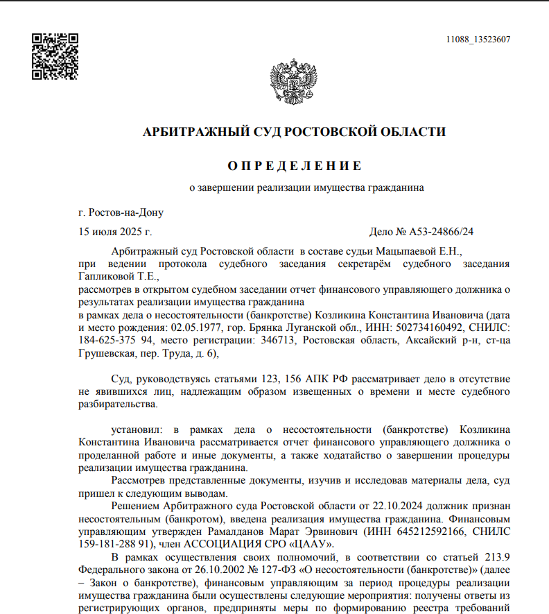 Скриншот дела А53-24866/24