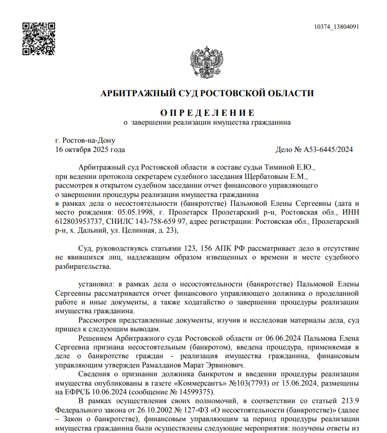 Скриншот дела А53-6445/2024